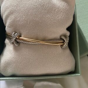 Atterri Two-Tone Silver Gold X Cuff Bracelet X Cuff Bracelet
